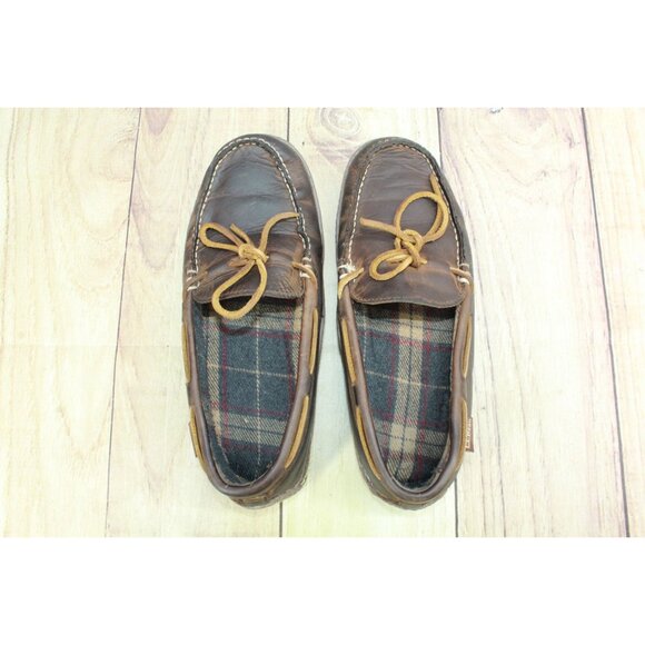 LL Bean Handsewn Slippers Flannel Lined Acorn Size 8 M - Picture 8 of 9